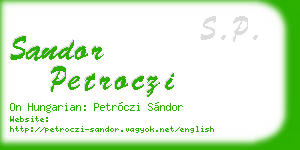 sandor petroczi business card